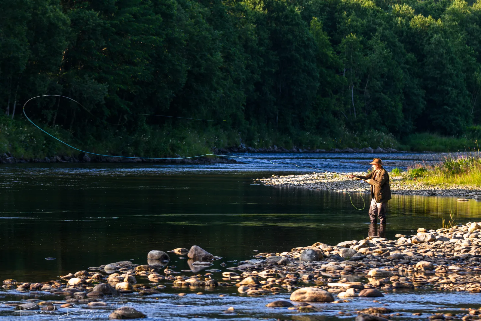 Casting from the stony bank